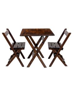 Conjunto de Mesa 70x70 com 2 Cadeiras para Restaurantes Bar Imbuia