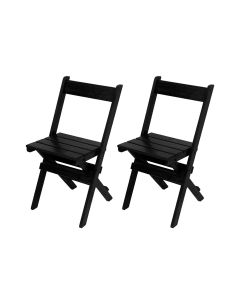 2 Cadeiras Dobraveis para Restaurantes e Bares Pizzarias Preto / Liso