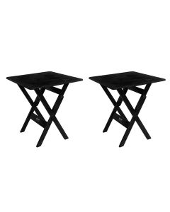 Mesa Dobravel 70x70 Kit 2 Unidades Pinus Madeira Tratada Preto - I9 Móveis