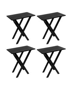Kit 4 Mesas Aparadores Compacto 43x68 Madeira Dobravel Bares Preto