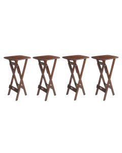 4 Mesas Bistrô Dobráveis 98cm Compensado Naval Pinus Imbuia