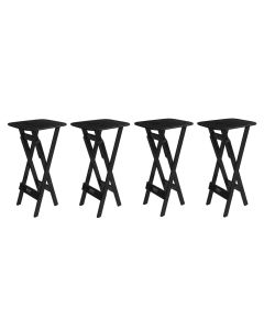 4 Mesas Bistrô Dobráveis 98cm Compensado Naval Pinus Preto